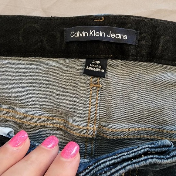 Calvin klein boho high rise wide leg cropped raw released hem jeans plus size 20 - Picture 8 of 13